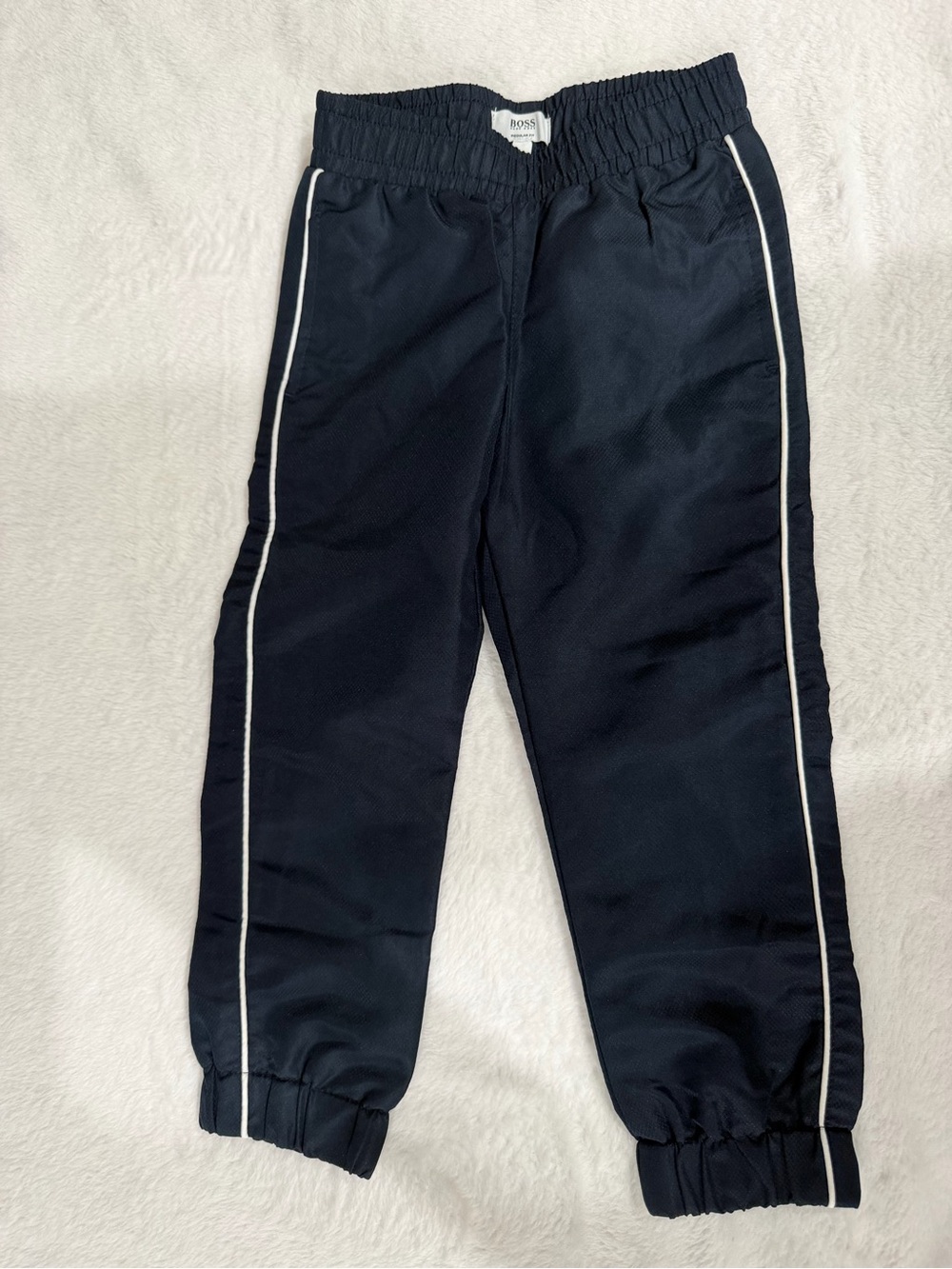 Boss Kids Navy Sweatpants with White Side Piping